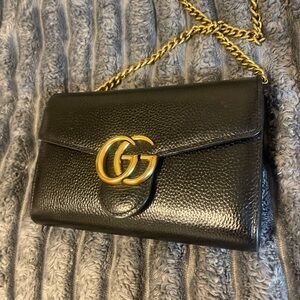 Black Leather Chain Bag GUCCI PURSE sister said it’s authentic!